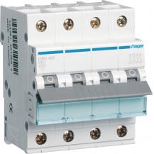 Hager MBN463 Leitungs Schutzschalter 4-polig 63 A B-Charakteristik 6 kA, 4 Module