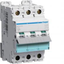 Hager NCN316 Leitungsschutzschalter 16 A, 3-polig, C-Charakteristik, 10 kA, 3 Module