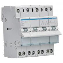 Hager SFT440 Netzumschalter 40 A, 4-polig, I-0-II, mittige Aus-Stellung, 4 Module