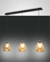 FABAS LUCE 3518-49-125-01 Gisella Pendelleuchte 3-flammig E27 Amber Schwarz Smartluce