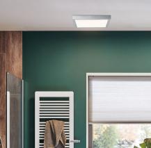 Klassisches eckiges LED-Panel 40x40cm LUNAR Chrom Aluminium Wohnraumlampe Paulmann 70651