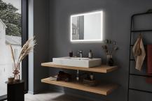 Paulmann 93013 WallCeiling HomeSpa Mirra LED Wandspiegel eckig IP44 800x600mm Chrom mitt Antibeschlag Heizfunktion