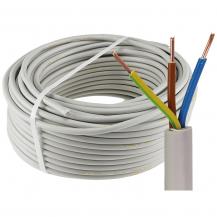 Emskabel  Stromleitung "NYM-J", 50m, isoliert 3G1,5, grau, Außen-Ø 8,2mm, Ring