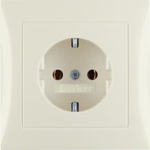 Berker 47428982 Steckd. SCHUKO m Abdeckplatte S.1/B.x we