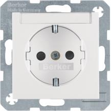 Berker 47498989 Steckdose 1-fach mit Beschriftungsfeld u. erh.BS S.1/B.3/B.7 pol