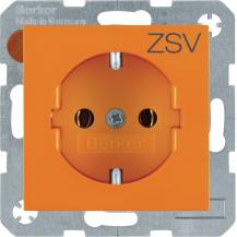 Berker 47438907 Steckd. SCHUKO m Druck S.1/B.x orange gl