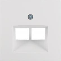 Berker 14098989 Zentralstück für UAE Steckdose 2-fach S.1/B.3/B.7 polarweiß, glä