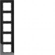 Berker 10156616 Rahmen 5fach B.7 Glas schwarz