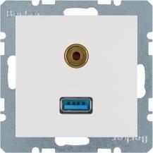 Berker 3315391909 USB/3,5 mm Audio Steckdose S.1 p-w matt