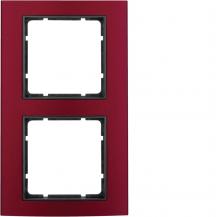 Berker 10123012 Rahmen 2fach B.3 Alu, rot/anthrazit