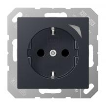 JUNG HOME SCHUKO Steckdose Energy 16 A 250 V, Safety Plus, anthrazit matt, mit Leistungs- und Energiemessung
