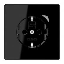 JUNG HOME Smart SCHUKO Steckdose 16 A 250 V, Bluetooth Mesh, Funktionsanzeige, Safety Plus, Serie LS, schwarz, BT LS 1521 S SW