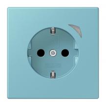 JUNG HOME SCHUKO Steckdose 16 A 250 V, mit Funktionsanzeige, Safety Plus, Serie LS, céruléen moyen