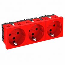 OBO Bettermann 6120296 STD-D0K SRO3 Steckdose 3fach kodiert Schutzkontakt signalrot RAL 3001 16A 250V