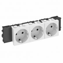 OBO Bettermann 6120382 STD-D0C RW3 Steckdose Connect 45 3fach Schutzkontakt reinweiß RAL 9010 16A 250V