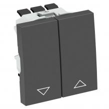 OBO Bettermann 6120952 RS-BS SWGR1 Rollladenschalter 1fach Modul 45 schwarzgrau RAL 7021 10A 250V