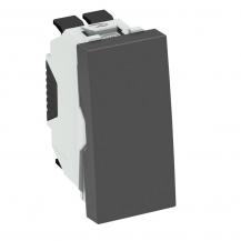 OBO Bettermann 6120962 TA-WB SWGR0.5 Wechseltaster 1/2 Modul 45 schwarzgrau RAL 7021 10A 250V