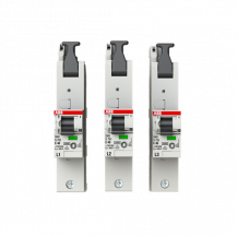 ABB S751-E40 Hauptleitungsschutzschalter SH-Schalter E-Charakteristik, 25kA, 40A, 1P, Set L1, L2, L3 1 Satz = 3 einzelne Pole L1, L2, L3