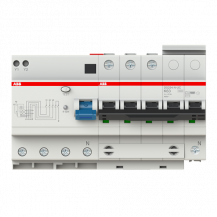 ABB DS254N-UC-K63/0.3 FI/LS-Kombin., Typ B, 10 kA, 4P/N-UC, K 63 A, 300 mA, allstromsensitiv, selektiv