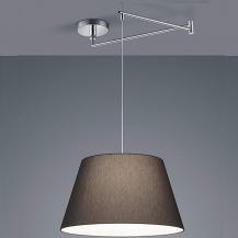 Helestra CERTO Pendelleuchte 1-flammig E27 max. 60W Chrom anthrazit Stoffschirm höhenverstellbar