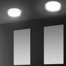 Helestra OLVI 15/1931.04 LED-Deckenleuchte 12 W 2900 K Warmweiß, Chrom, Opal weiß/klar, 1020 lm, IP44, nicht dimmbar