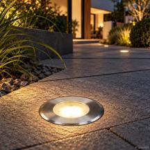 SLV 228412 DASAR FLAT 80 LED Bodeneinbauleuchte rund Edelstahl 3,5 W 3000 K IP67