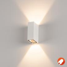 SLV 232441 QUAD XL 2 LED  Wandleuchte IP44 3000K weiß für Bad und Außenbereich