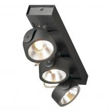 SLV 1000131 KALU LED 3 Wand- und Deckenleuchte, schwarz, 3000K, 60° dimmbar