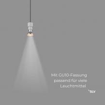 SLV 1008212 PURI 2.0 Basic PD 3-Phasen-Pendelleuchte GU10 Grau, 200 cm