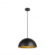 SLV 1008536 FORCHINI M 40, Pendelleuchte, E27, Pendellänge 150 cm, 1x max. 40 W, matt schwarz / matt gold
