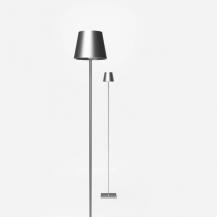 Sigor Akku-Stehleuchte Nuindie 1200mm silberfarben  rund 2,2W FlexMood 2200K/2700K IP54 168/197lm Ra85