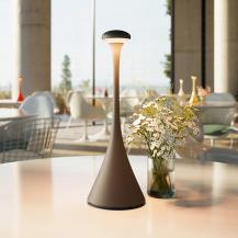 Sigor Akku-Tischleuchte Nudrop rund graphitgrau dimmbar Flex-Mood 2200K/2700K IP54 In- & Outdoor