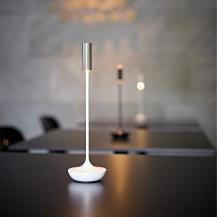 Sigor Akku-Tischleuchte Nucandle keramikweiß/chrom 1,6W 2700K IP54