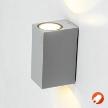 EVN Puristische LED Außenwandleuchte 2-flg  silber IP54 warmweiße Terrassenbeleuchtung