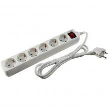 REV ChiliTec Schutzkontakt-Steckdosenleiste 6-fach 3600W, 1,4mKabel, mit Schalter, weiß