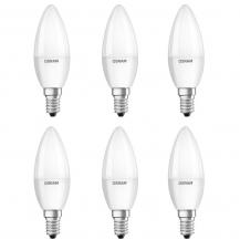 6er Sparpack OSRAM LED BASE E14 Kerze matt 5W wie 40W neutralweiß