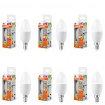 6er sparpack OSRAM E14 LED SUPERSTAR Lampe Kerzenform dimmbar matt 5.7W wie 40W warmweiß & blendfrei