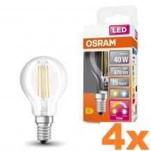 4er Pack OSRAM E14 LED STAR+ FILAMENT Lampe 4W warmweiß bis kaltweiß per Klick 4000K + 2700K