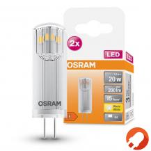 2er Pack Osram G4 LED PIN Stiftsockel Lampe 12V Niedervolt Warmweiss 2700K 1,8W wie 20W