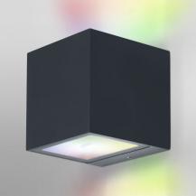 OSRAM SMART+ WiFi BRICK LED Außenwandleuchte RGBW in Anthrazit würfelförmig geradlinig