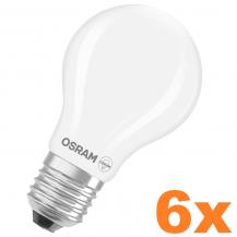 6er Sparpack OSRAM E27 LED SUPERSTAR PLUS Leuchtmittel matt dimmbar 5,8W wie 60W warmweißes Licht 2700K 90 Ra - hohe Farbwiedergabe