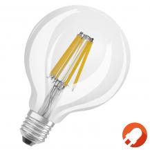 OSRAM Leistungsstarke E27 Globe 95 LED Glühbirne klar dimmbar 11W wie 100W warmweißes Licht 2700K