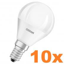 10er Set  OSRAM E14 LED Lampe in Tropfenform matt 4,9W wie 40W warmweißes Licht 3000K
