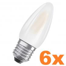 6 x Osram E27 LED Kerzenlampen Star Classic matt 5,5W wie 60W 2700K warmweißes Licht
