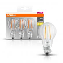 3er PACK OSRAM LED Base Classic A 60 Filament 7W wie 60W 806lm 2700K Warmweiß 300° E27 klar