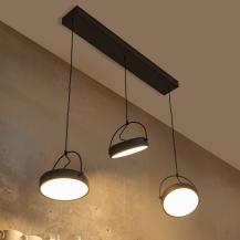 Osram 3-flammige Pendelleuchte Decor Puck aus Stahl in Schwarz mit warmweißem Licht