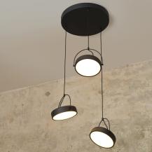 Osram 3-flammige Pendelleuchte Decor Puck aus Stahl in Schwarz mit warmweißem Licht