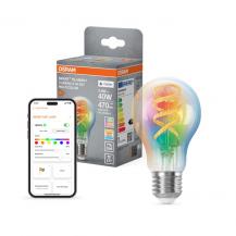 Osram E27 SMART+ MATTER Lampe A60 4,8W wie 40W Multicolor - dimmbar, steuerbar mit App oder Sprachassistent, Matter kompatibel