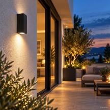 OSRAM Wandleuchte Endura Classic Square Up & Down in Schwarz aus Aluminium
