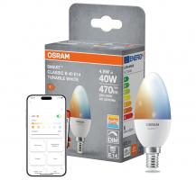 OSRAM E14 SMART+ MATTER Classic B40 Kerze Tunable White 4,9W wie 40W dimmbar - kompatibel mit Alexa, Google Home, Matter über WiFi